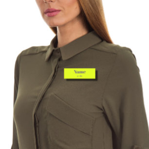 Porte-nom nom jaune fluorescent