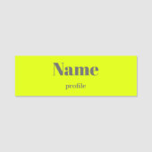 Porte-nom nom jaune fluorescent (Devant)