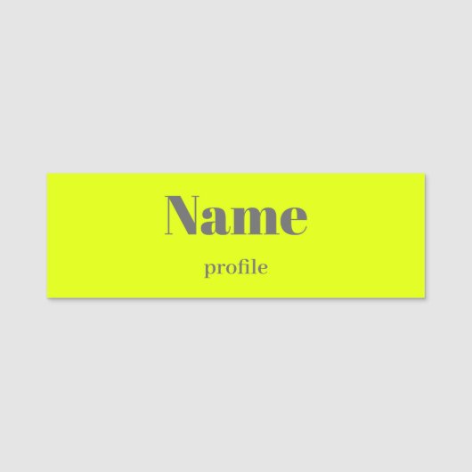 Porte-nom nom jaune fluorescent (Devant)