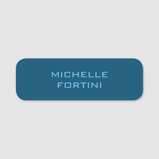Porte-nom Nom lisible moderne Plain Ocean & Sky Blue (Devant)