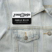 Porte-nom Nom magnétique de l'employé Logo de l'entreprise (En situation)