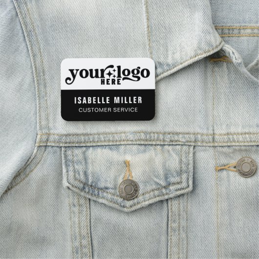 Porte-nom Nom magnétique de l'employé Logo de l'entreprise (En situation)