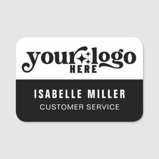 Porte-nom Nom magnétique de l'employé Logo de l'entreprise (Devant)