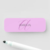 Porte-nom Nom Monogramme Lettre initiale Orchid & Lilac (En situation)