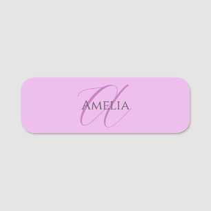 Porte-nom Nom Monogramme Lettre initiale Orchid & Lilac