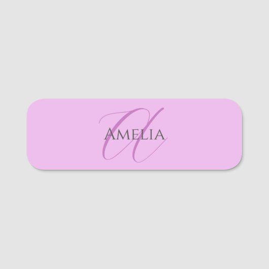 Porte-nom Nom Monogramme Lettre initiale Orchid & Lilac (Devant)