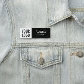 Porte-nom Nom noir et blanc Balise Entreprise Logo Professio (En situation)