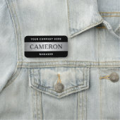 Porte-nom Nom nom société nom moderne noir argent (En situation)