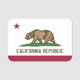 Porte-nom Nom patriotique avec drapeau de Californie, États