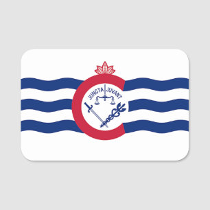 Porte-nom Nom patriotique avec drapeau de Cincinnati