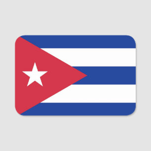 Porte-nom Nom patriotique avec drapeau de Cuba