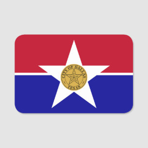 Porte-nom Nom patriotique avec drapeau de Dallas
