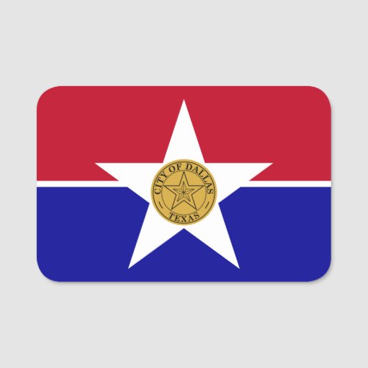 Porte-nom Nom patriotique avec drapeau de Dallas (Devant)