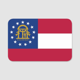 Porte-nom Nom patriotique avec drapeau de Géorgie, USA