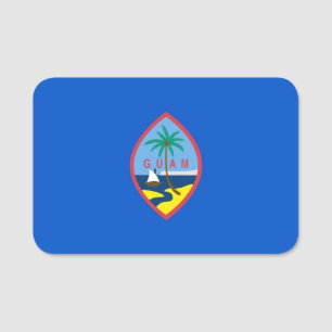 Porte-nom Nom patriotique avec drapeau de Guam, USA
