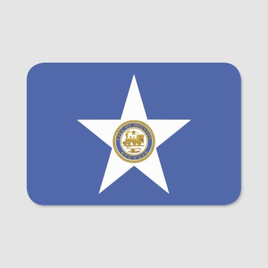 Porte-nom Nom patriotique avec drapeau de Houston (Devant)