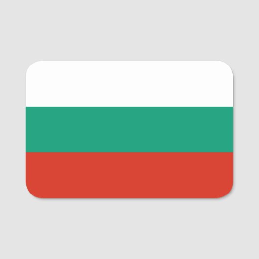 Porte-nom Nom patriotique avec drapeau de la Bulgarie (Devant)