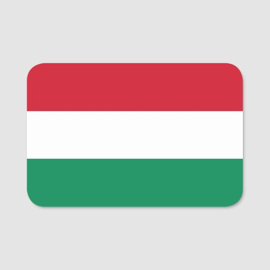 Porte-nom Nom patriotique avec drapeau de la Hongrie (Devant)