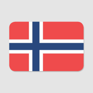 Porte-nom Nom patriotique avec drapeau de la Norvège