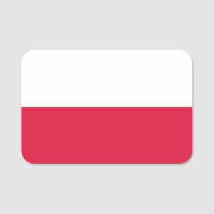 Porte-nom Nom patriotique avec drapeau de la Pologne