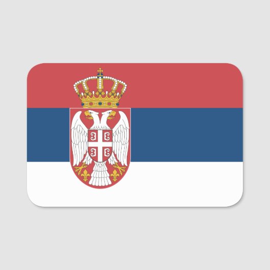 Porte-nom Nom patriotique avec drapeau de la Serbie (Devant)