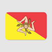 Porte-nom Nom patriotique avec drapeau de la Sicile (Devant)