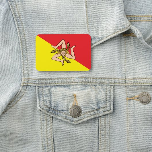 Porte-nom Nom patriotique avec drapeau de la Sicile (En situation)