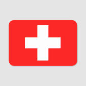 Porte-nom Nom patriotique avec drapeau de la Suisse (Devant)