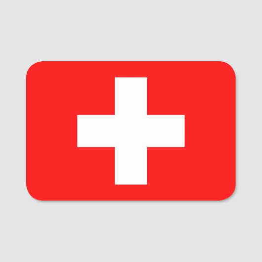 Porte-nom Nom patriotique avec drapeau de la Suisse (Devant)