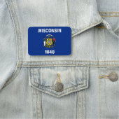 Porte-nom Nom patriotique avec drapeau de l'État du Wisconsi (En situation)