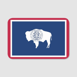 Porte-nom Nom patriotique avec drapeau de l'État du Wyoming