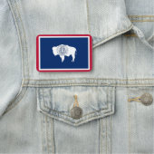 Porte-nom Nom patriotique avec drapeau de l'État du Wyoming (En situation)