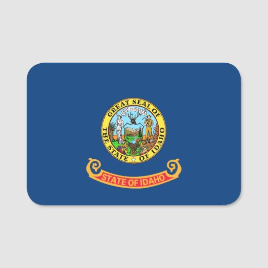 Porte-nom Nom patriotique avec drapeau de l'Idaho, USA (Devant)