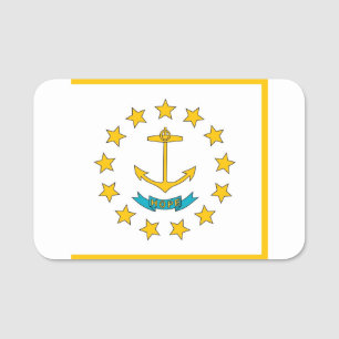 Porte-nom Nom patriotique avec drapeau de l'île Rhode