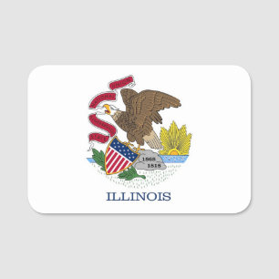 Porte-nom Nom patriotique avec drapeau de l'Illinois, États-