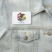 Porte-nom Nom patriotique avec drapeau de l'Illinois, États- (En situation)