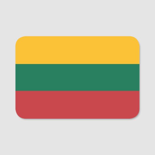 Porte-nom Nom patriotique avec drapeau de Lituanie (Devant)