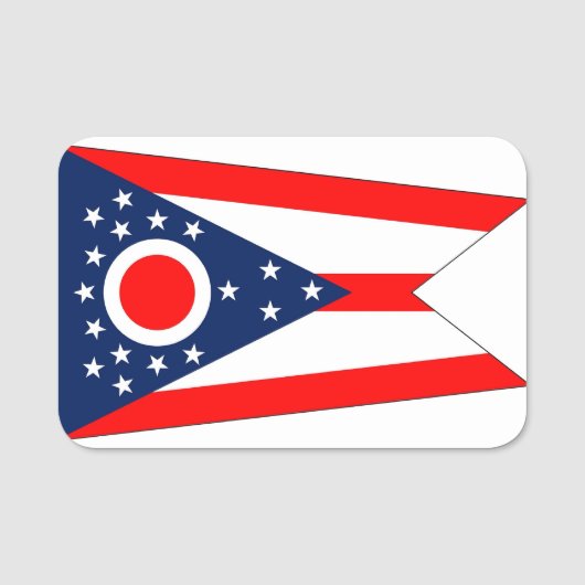 Porte-nom Nom patriotique avec drapeau de l'Ohio (Devant)