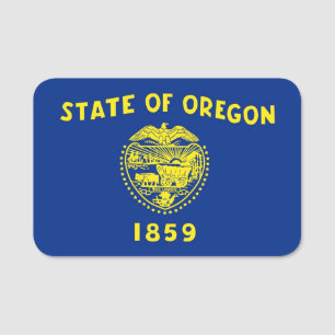Porte-nom Nom patriotique avec drapeau de l'Oregon