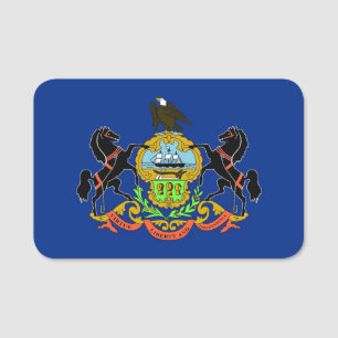 Porte-nom Nom patriotique avec drapeau de Pennsylvanie