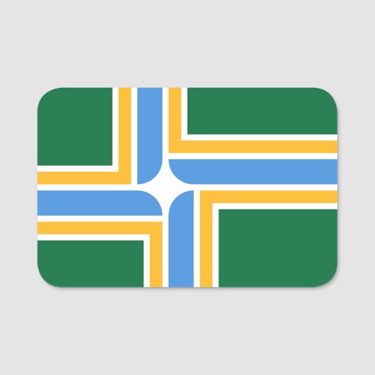 Porte-nom Nom patriotique avec drapeau de Portland (Devant)