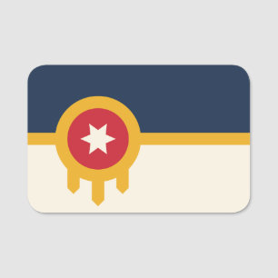 Porte-nom Nom patriotique avec drapeau de Tulsa, Oklahoma