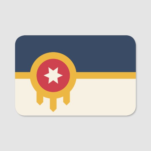 Porte-nom Nom patriotique avec drapeau de Tulsa, Oklahoma (Devant)