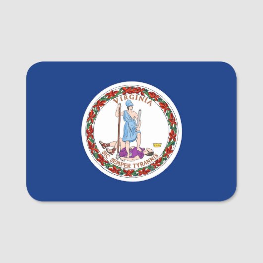 Porte-nom Nom patriotique avec drapeau de Virginie (Devant)