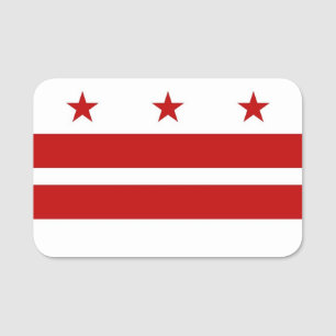 Porte-nom Nom patriotique avec drapeau de Washington DC