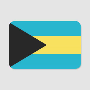 Porte-nom Nom patriotique avec drapeau des Bahamas