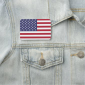 Porte-nom Nom patriotique avec drapeau des Etats-Unis (En situation)