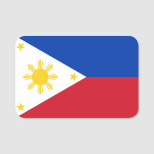 Porte-nom Nom patriotique avec drapeau des Philippines