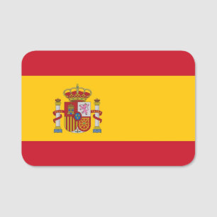 Porte-nom Nom patriotique avec drapeau d'Espagne