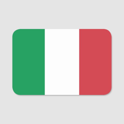 Porte-nom Nom patriotique avec drapeau d'Italie (Devant)